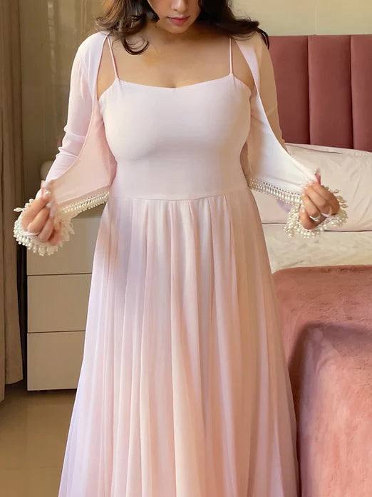 Deep Onyx Sheer-Sleeve Heritage Ensemble